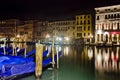 Venice, Old city Grand Canal view by night, Italy, Europe Royalty Free Stock Photo