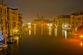 Venice, Old city Grand Canal view by night, Italy, Europe Royalty Free Stock Photo