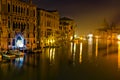 Venice, Old city Grand Canal view by night, Italy, Europe Royalty Free Stock Photo