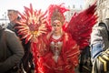 People in costumes and masks on Carnival in Venice Royalty Free Stock Photo