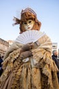 People in costumes and masks on Carnival in Venice Royalty Free Stock Photo