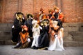 People in costumes on Carnival in Venice