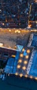 Venice panoramic cityscape landmark at sunset or night, aerial view of Piazza San Marco Royalty Free Stock Photo