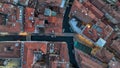 Venice panoramic cityscape landmark at sunset or night, aerial view of Piazza San Marco Royalty Free Stock Photo