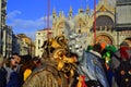 Venice piazza masked people