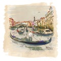 Venice-Rialto-BigGandola-watercolor