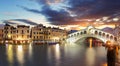 Venice - Rialto bridge and Grand Canal Royalty Free Stock Photo