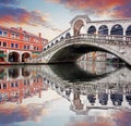 Venice - Rialto bridge and Grand Canal Royalty Free Stock Photo