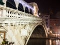 Venice, rialto bridge night Royalty Free Stock Photo