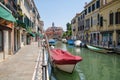 Cityscape, Canal with boats in Venice, Italy