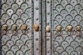 Venice, Saint Mark basilica portal with animal heads decoration background