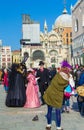 Venice Saint Mark square view during the traditional Carnival Italy Royalty Free Stock Photo