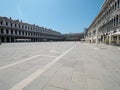 Venice, San Marco, Italy - July 2020. Tourist are slowly back in deserted Venice  Saint Marcus square after covid-19 outbreak city Royalty Free Stock Photo