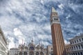 Venice San marco square dome church cathedral and tower Royalty Free Stock Photo