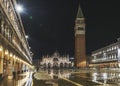 Venice San Marco square at night Royalty Free Stock Photo