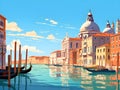 Venice scenery Italy beautiful, presentation pictures, Illustration, Generative AI