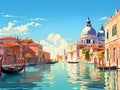 Venice scenery Italy beautiful, presentation pictures, Illustration, Generative AI