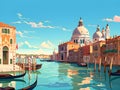 Venice scenery Italy beautiful, presentation pictures, Illustration, Generative AI