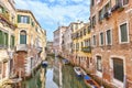 Venice scenic old streets water canal. Italian Lagoon Royalty Free Stock Photo