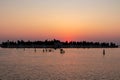 Venice - Scenic sunset view on San Michele island at Venetian lagoon in Venice, Veneto Royalty Free Stock Photo