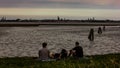 Venice seen from the San Giuliano park in Mestre, a large park overlooking the Venetian lagoon with a beautiful Venice