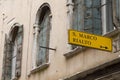 Venice sign pointing to San Marco Square
