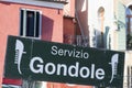 Venice, sign Servizio Gondole, Italy