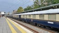 Venice Simplon Orient Express train captured on train tracks Royalty Free Stock Photo