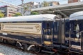 Venice Simplon Orient Express train on the railway Royalty Free Stock Photo