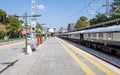 Venice Simplon Orient Express train on the railway Royalty Free Stock Photo