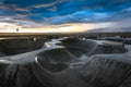 The Venice Skate Park at sunset, in Venice Beach Royalty Free Stock Photo