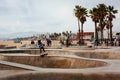 The Venice Skate Park, in Venice Beach, Los Angeles, California.