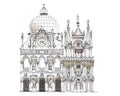 Venice sketch collection, Doge's court illustration