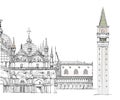 Venice sketch collection, Doge's palace, San Marco and tower