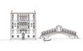 Venice sketch collection, Venice canal illustration