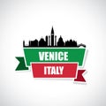 Venice skyline - Italy - ribbon banner - vector illustration
