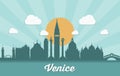 Venice skyline - Italy - vector illustration