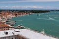 Venice Skyline, Red Roof, Clouds and Aerial View of Coast, Italy