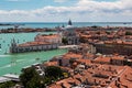 Venice Skyline, Red Roof, Clouds and Aerial View of Santa Maria