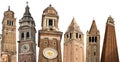 Some bell towers of Venice isolated on white background - Italy Royalty Free Stock Photo