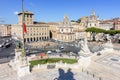 Venice square (Piazza Venezia) and Vittoriano monument in center of Rome, Italy Royalty Free Stock Photo