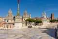 Venice square Piazza Venezia and Vittoriano monument in center of Rome, Italy Royalty Free Stock Photo