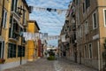 Venice streets with cloths hanging out on lines Royalty Free Stock Photo