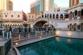 Venice Theme Venetian and Caesars Casino Hote, Canals, bridges and arches in Las Vegas Royalty Free Stock Photo