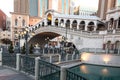 Venice Theme Venetian and Caesars Casino Hote, Canals, bridges and arches in Las Vegas Royalty Free Stock Photo