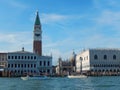 Venice tower palace basilica boats