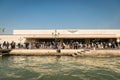 The Venice train station directly overlooks the grand canal