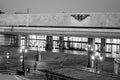 Venice train station Santa Lucia, black and white morning in italy