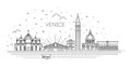 Venice vacation icons set. Vector icons set