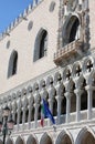 Venice, VE, Italy - February 13, 2024: Detail of Ancient Ducal Palace called Palazzo Ducale Royalty Free Stock Photo